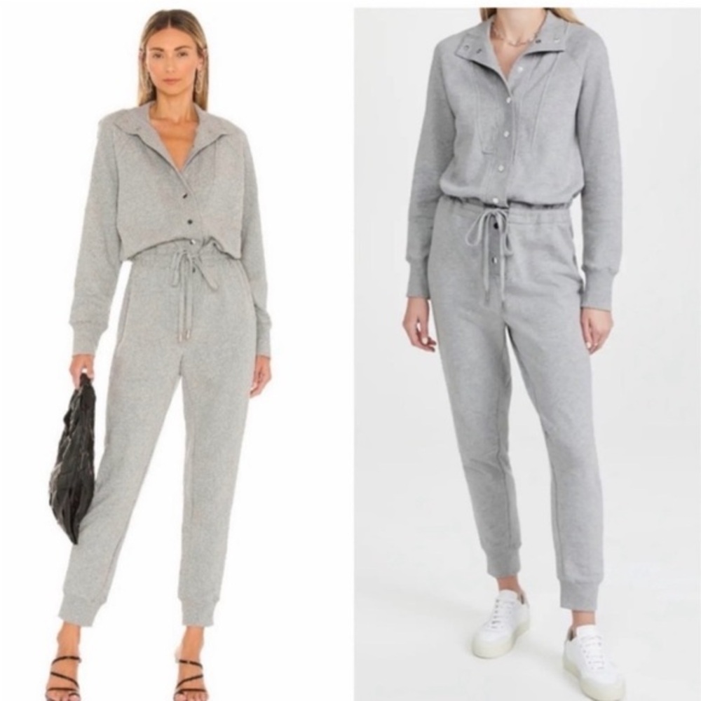 Veronica Beard Jumpsuit Finn French Terry Drawstring in Grey